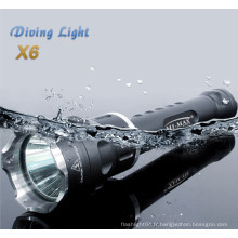 La plongée hi-max conduit cree xm-l u2 * 3 scuba pour les lampes de poche de plongée 3800lumen